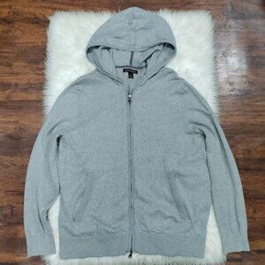 Banana Republic Pima Cotton Cashmere Mens Large Zip-Up Long Sleeve Hoodie Gray